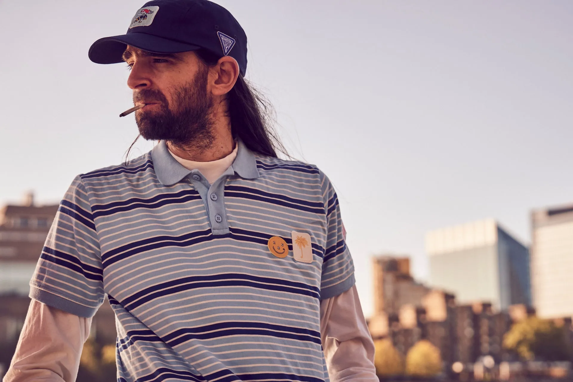 Sounder x Random Golf Club Monterey Polo - Sky Blue and Indigo