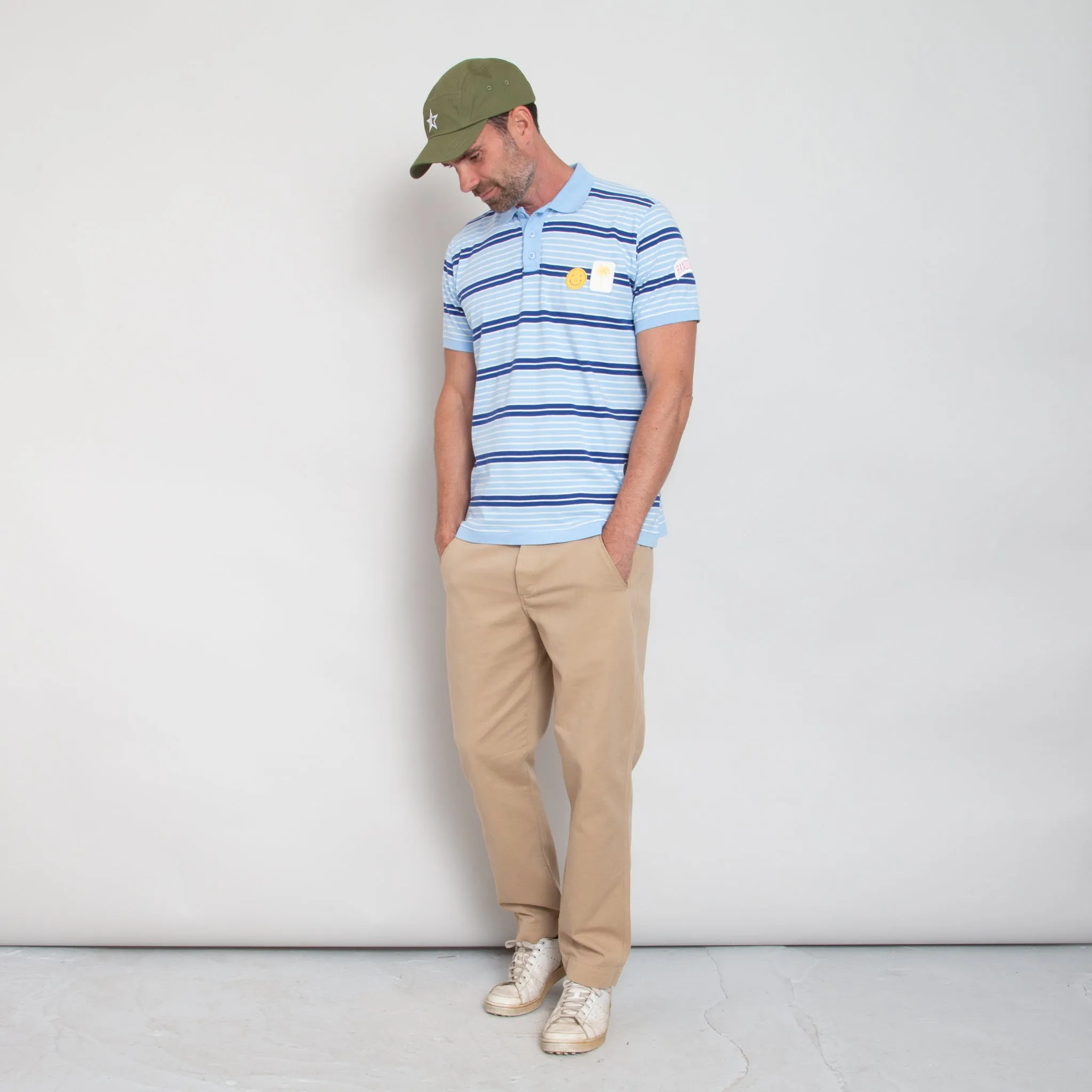 Sounder x Random Golf Club Monterey Polo - Sky Blue and Indigo