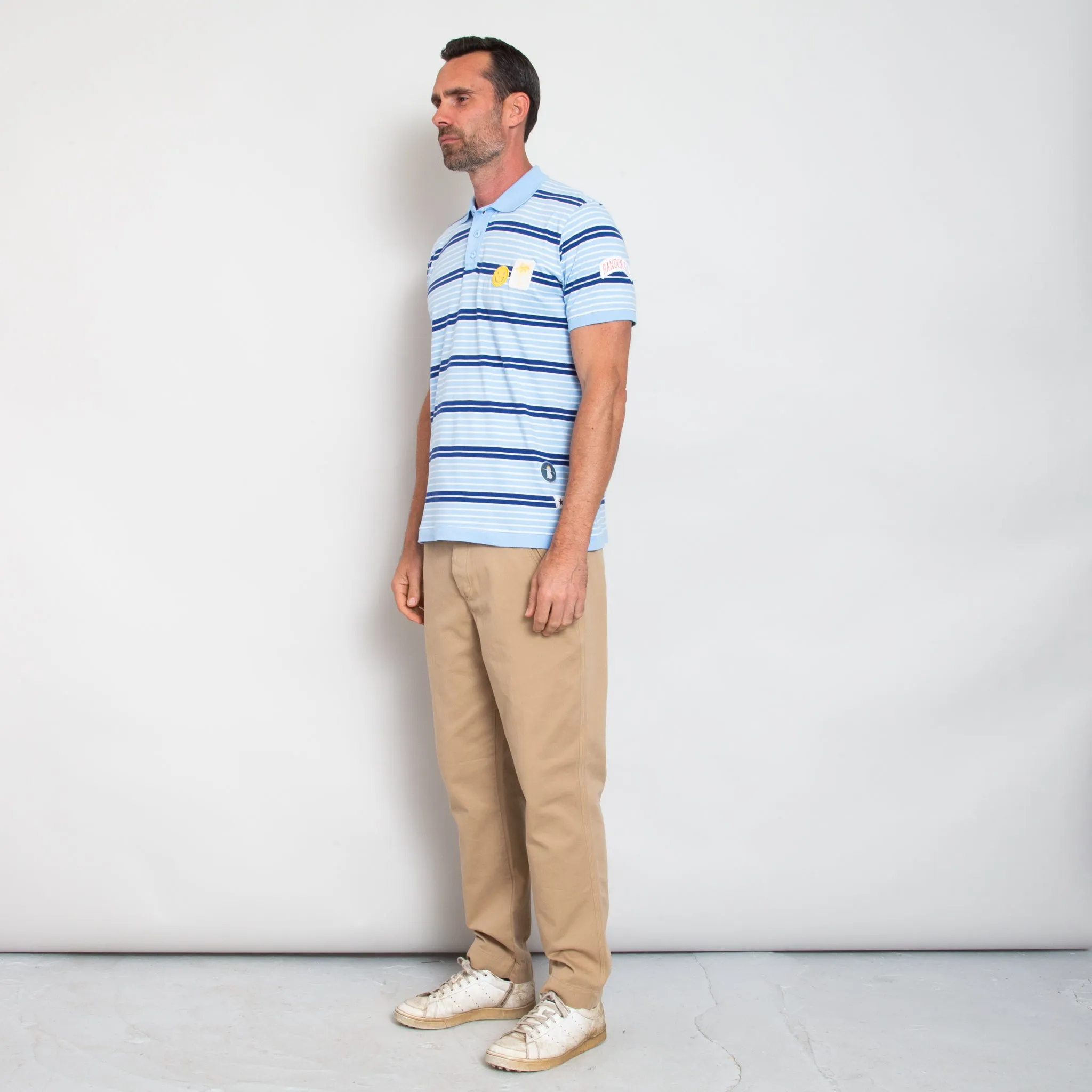 Sounder x Random Golf Club Monterey Polo - Sky Blue and Indigo