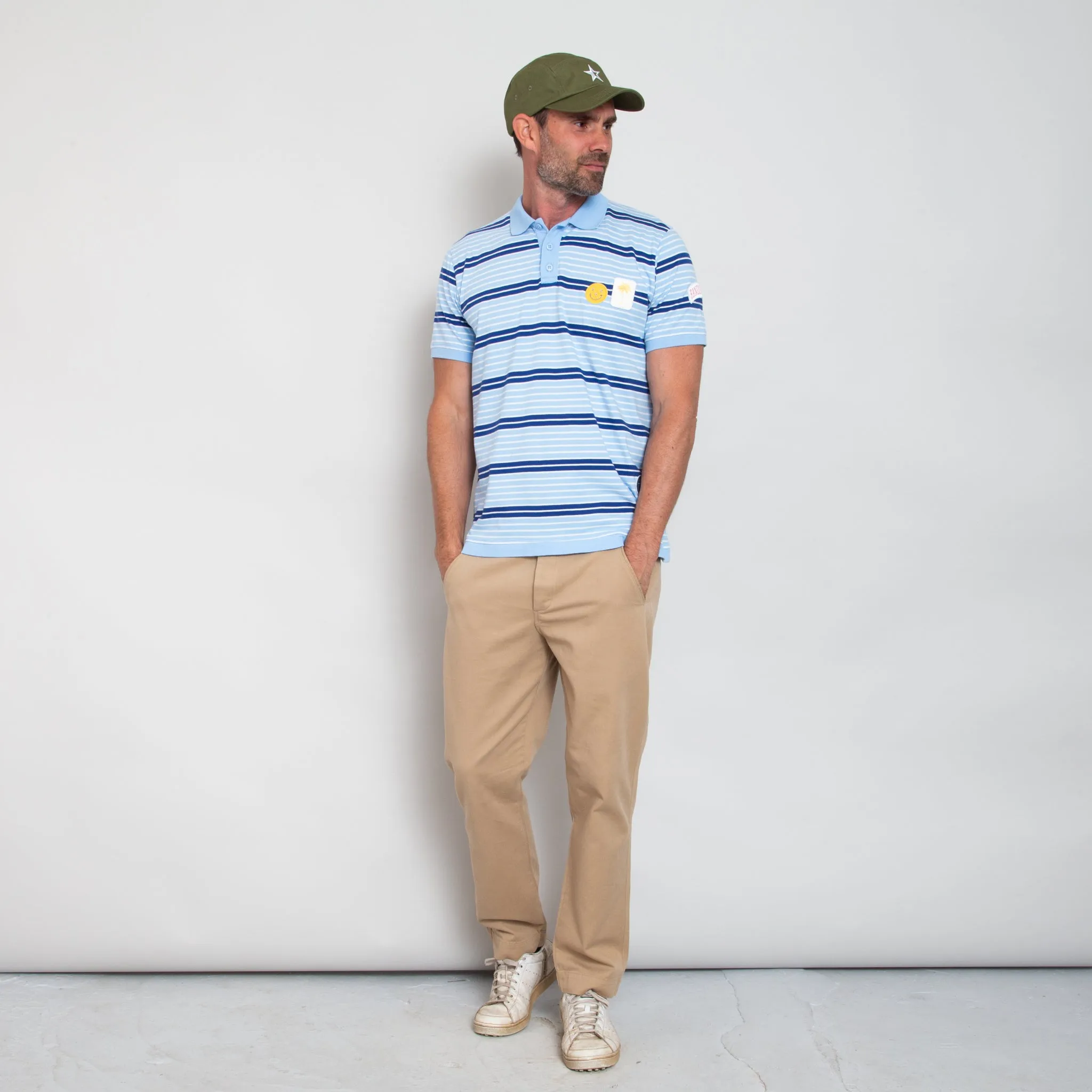 Sounder x Random Golf Club Monterey Polo - Sky Blue and Indigo