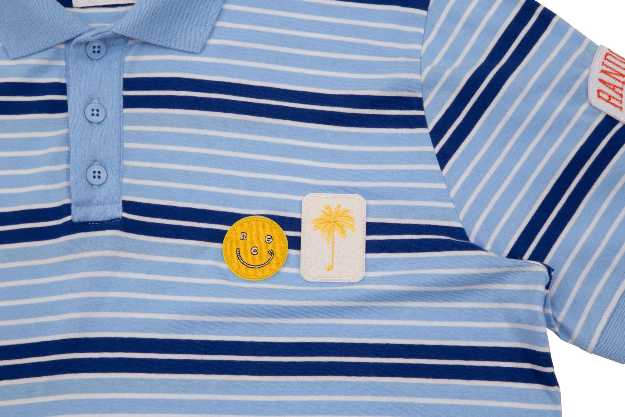 Sounder x Random Golf Club Monterey Polo - Sky Blue and Indigo