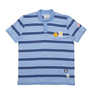 Sounder x Random Golf Club Monterey Polo - Sky Blue and Indigo