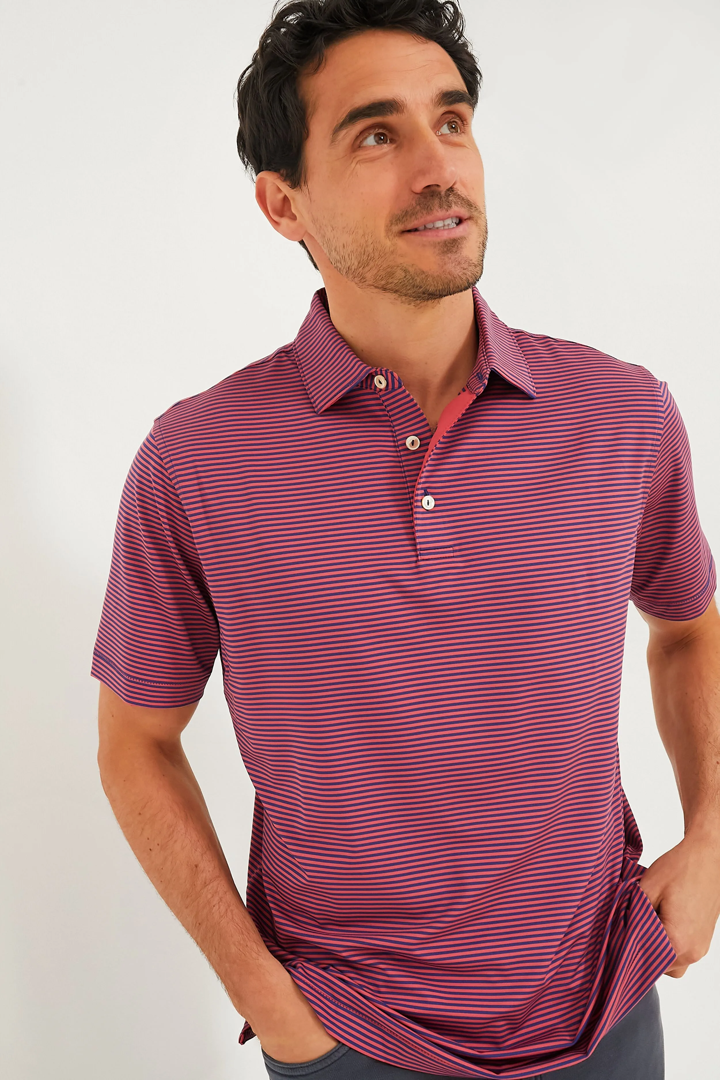 Sport Navy Red Hales Performance Jersey Polo