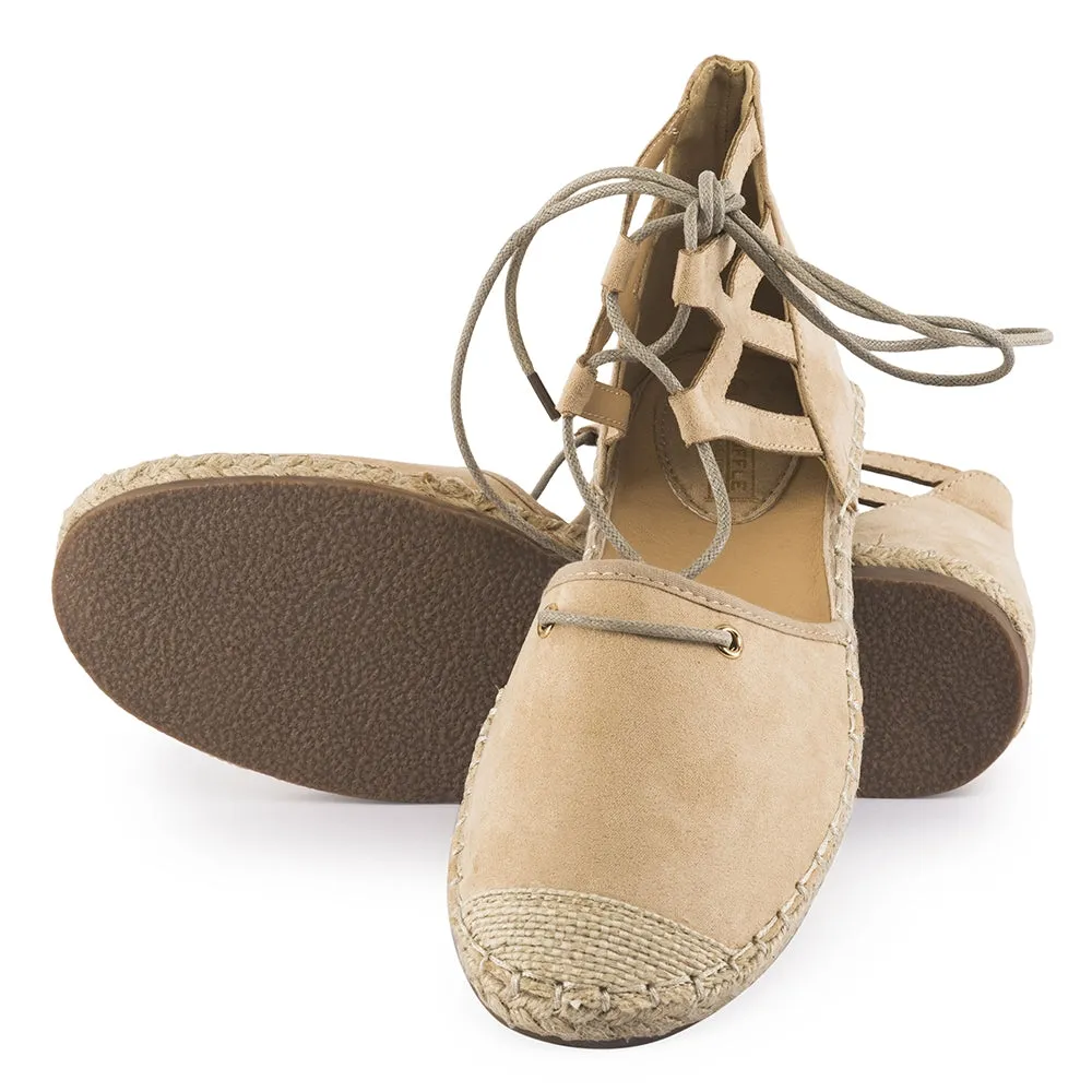 Stone Lace Up Espadrilles