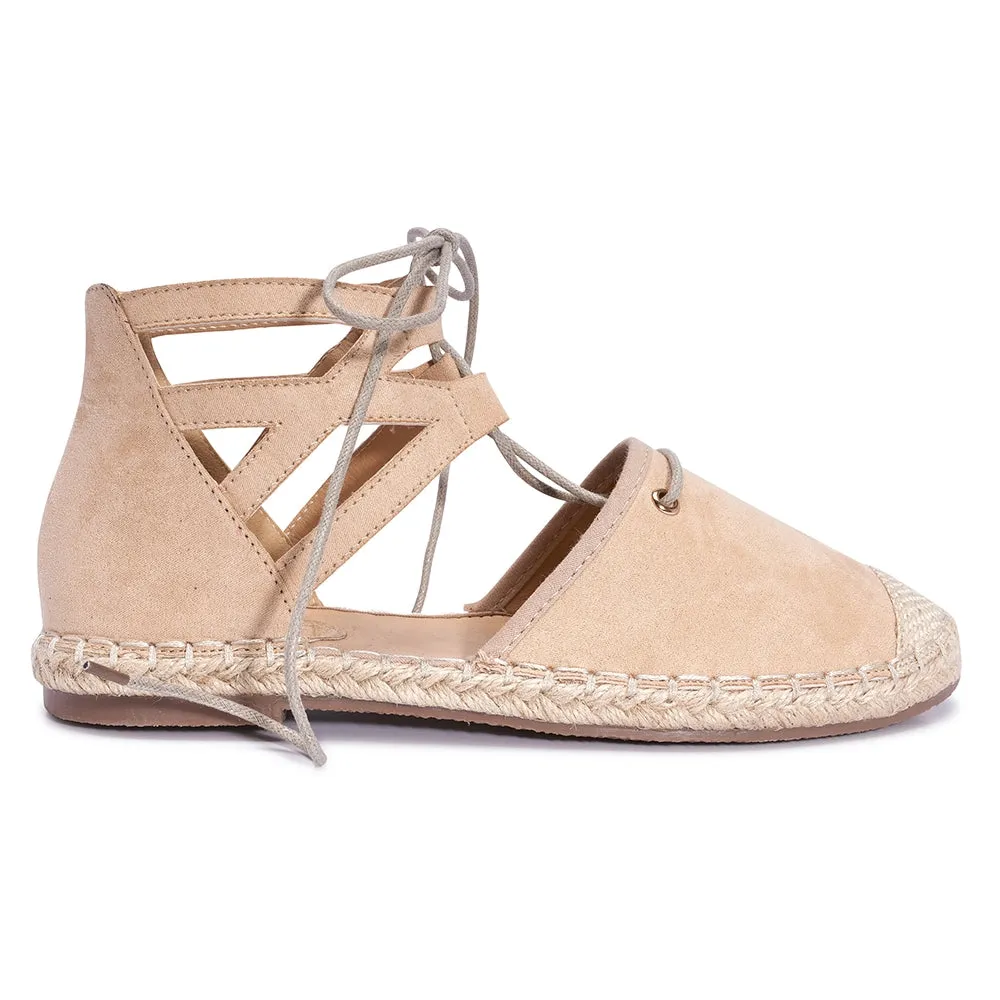 Stone Lace Up Espadrilles