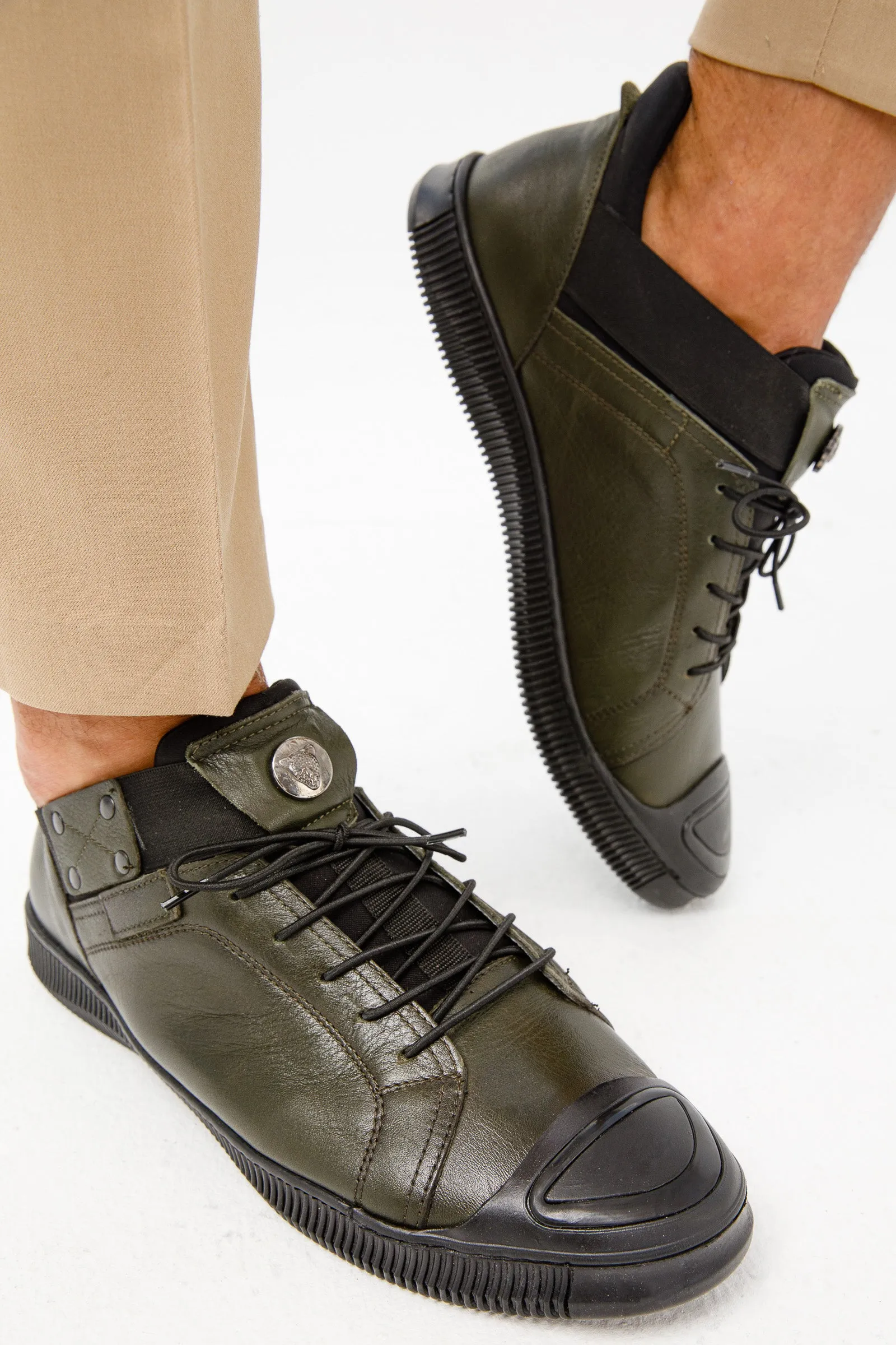 The Mumbai Green Leather Men Sneaker Final Sale!