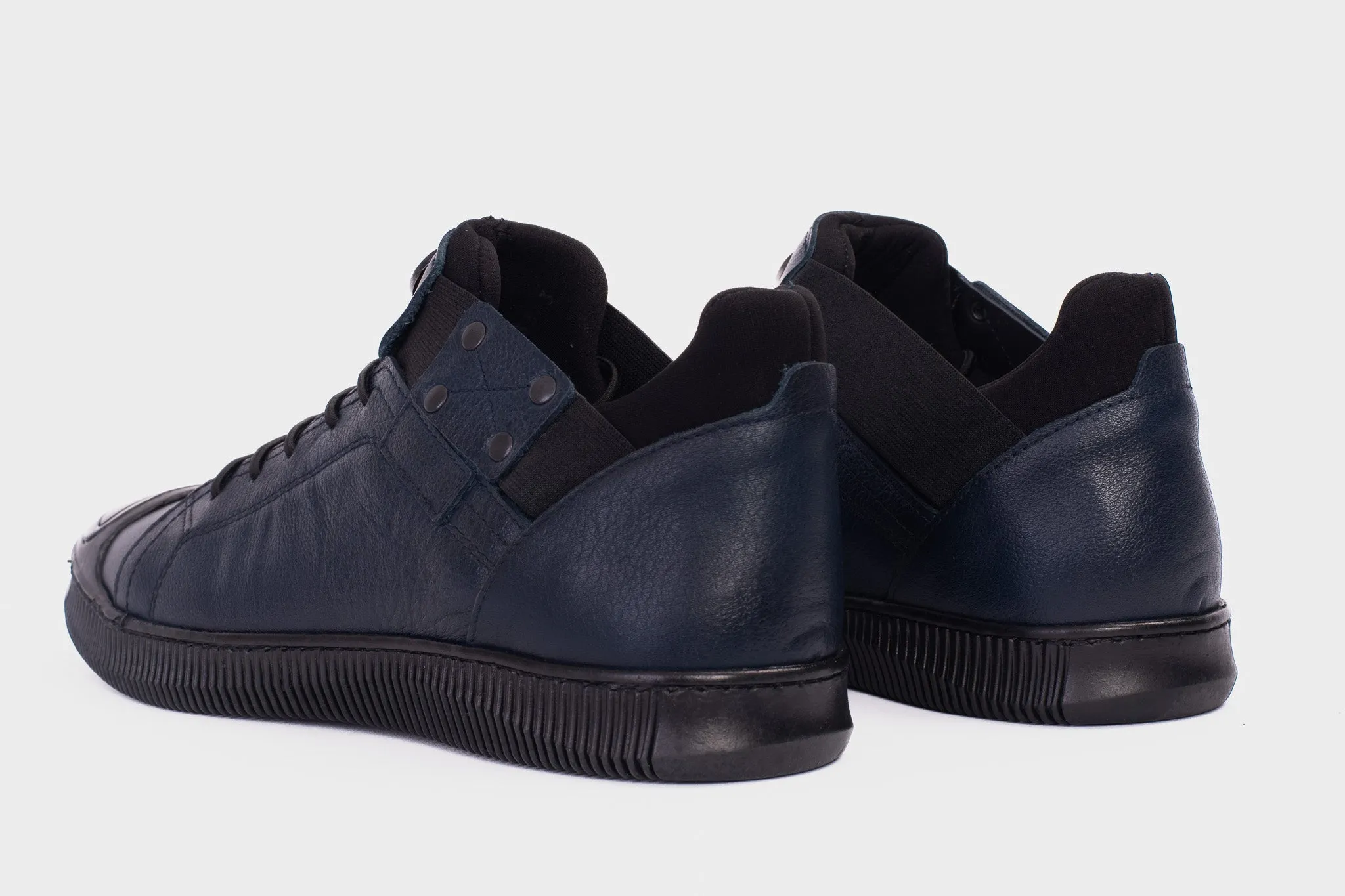 The Mumbai Navy Blue Leather Men Sneaker Final Sale!