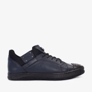 The Mumbai Navy Blue Leather Men Sneaker Final Sale!