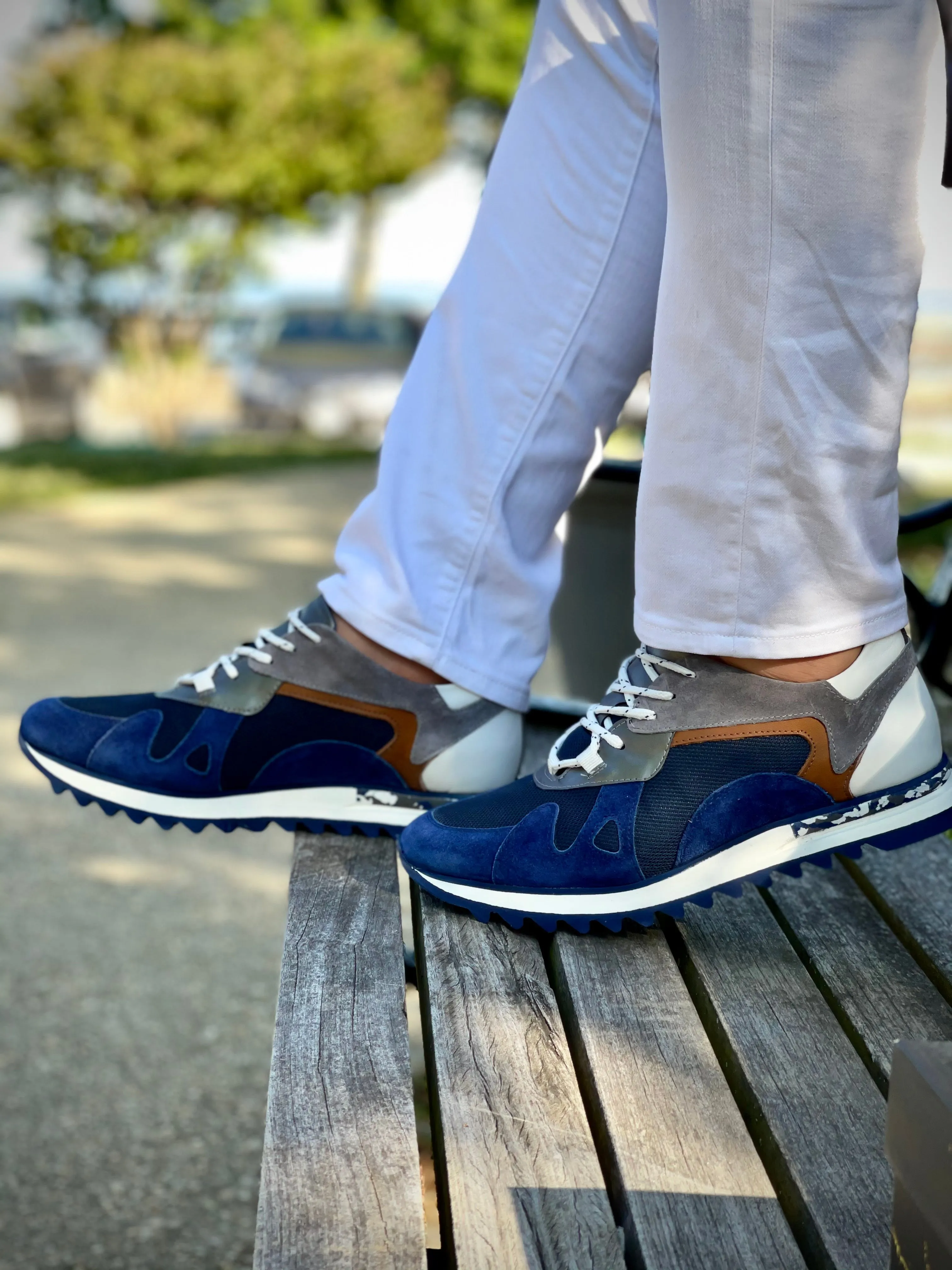 The Tyler Blue Leather Men Sneaker