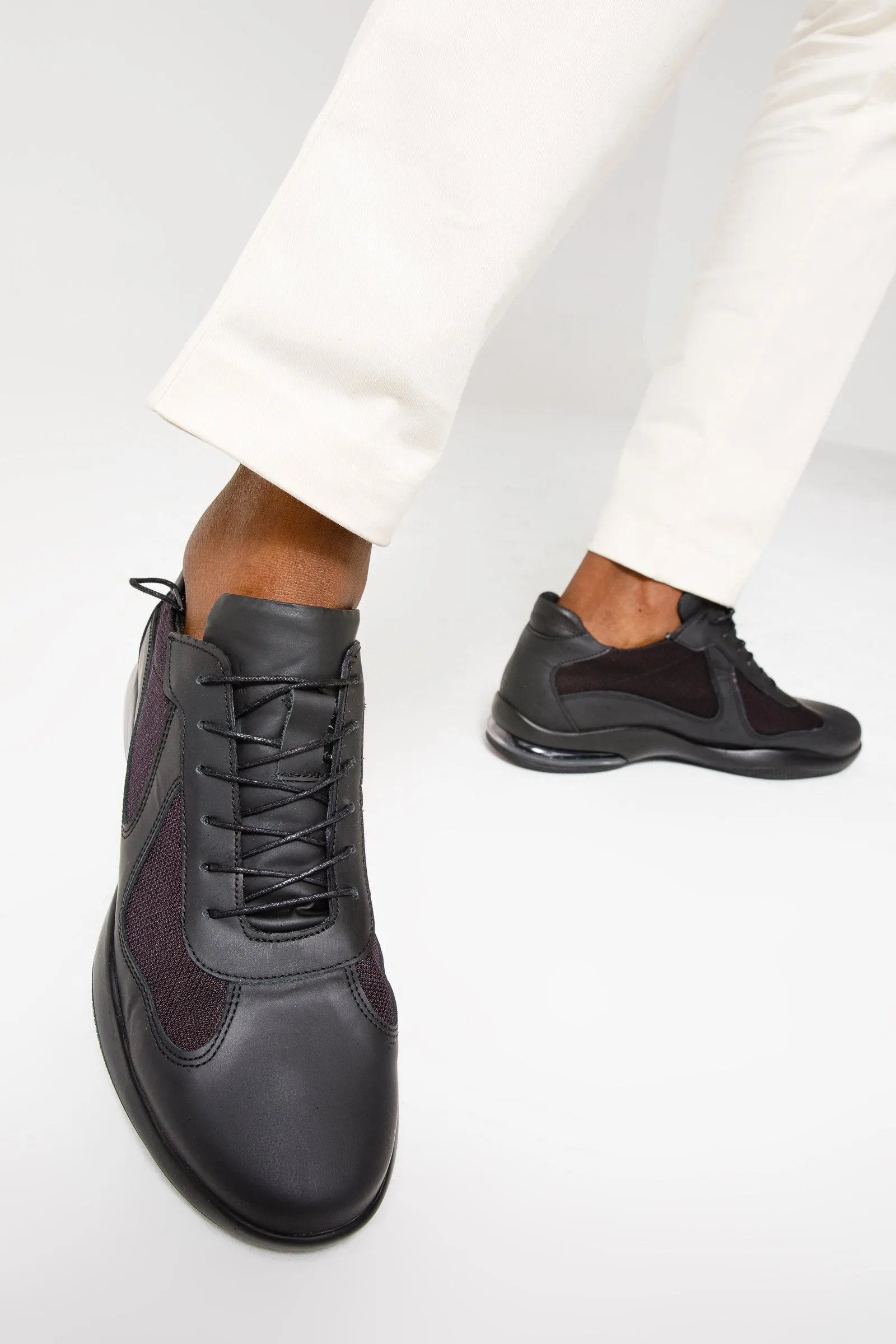 The Zona Black Leather Men Sneaker Final Sale!