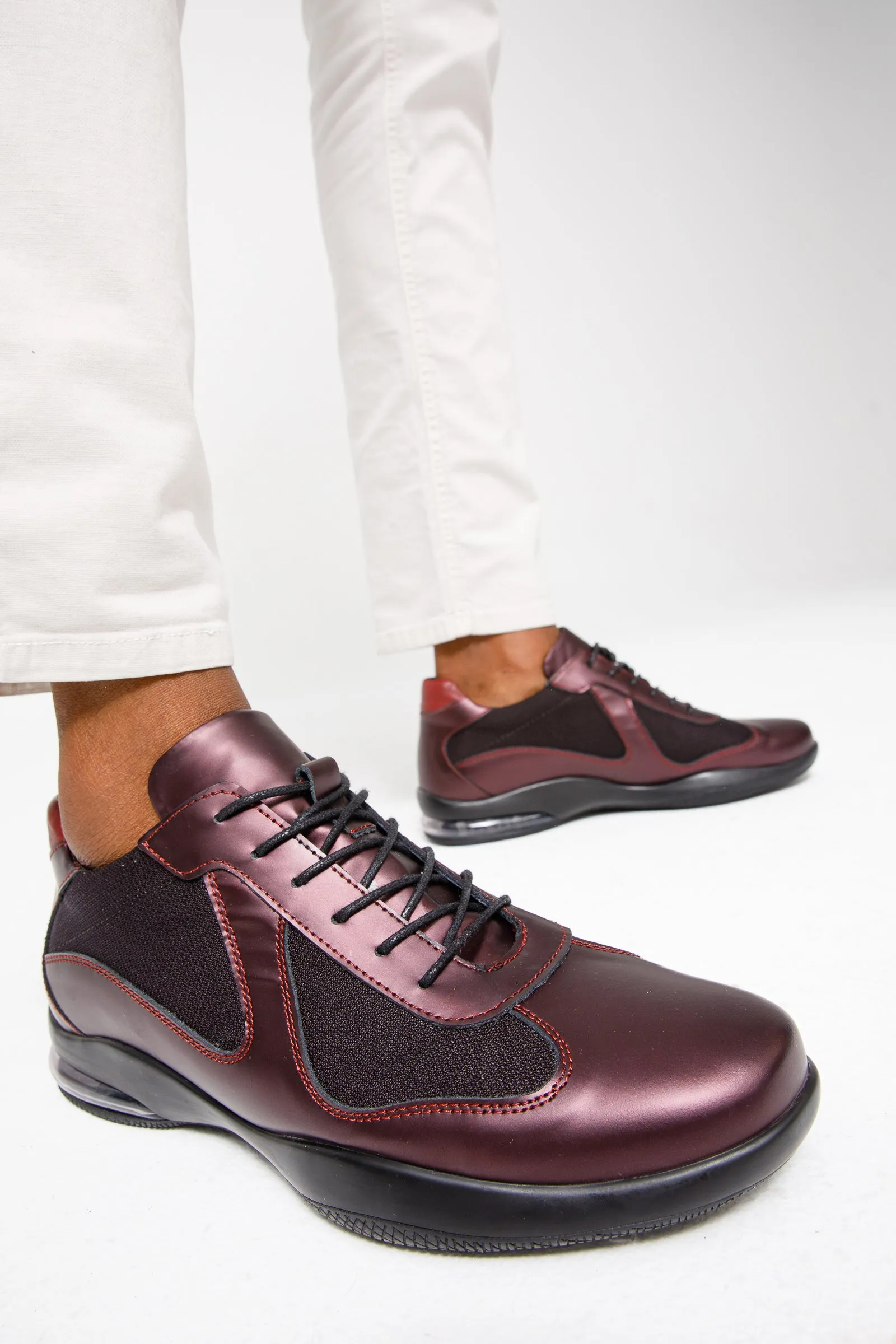 The Zona Burgundy Leather Men Sneaker Final Sale!