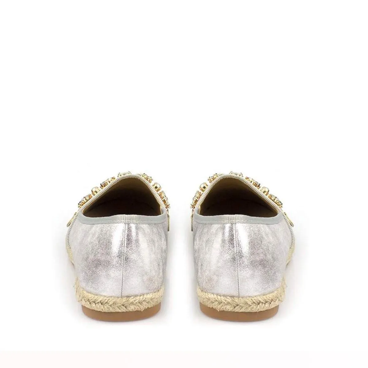 TORI Espadrille Metallic With Gems