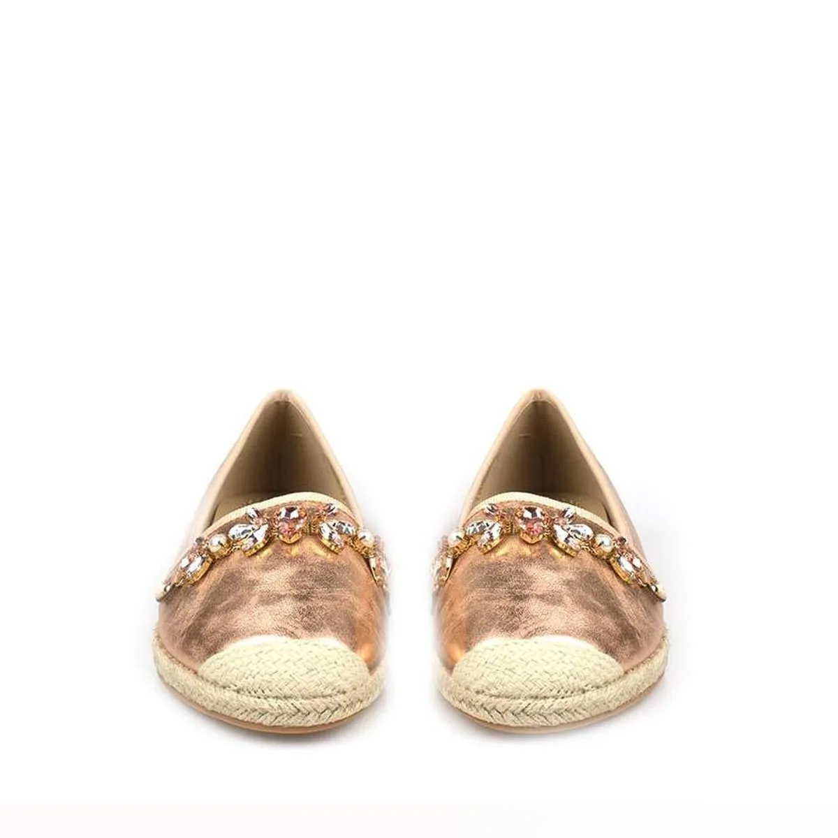 TORI Espadrille Metallic With Gems