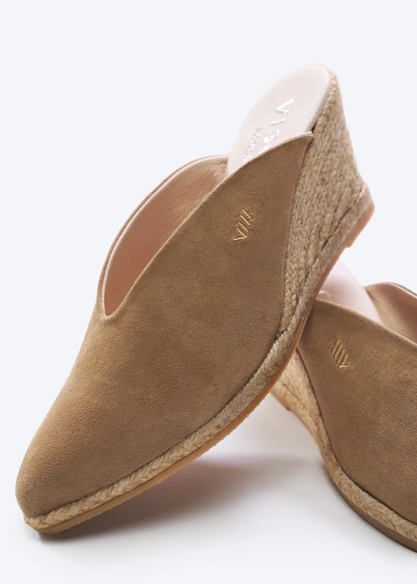 Truja Suede Espadrille Mule Wedges