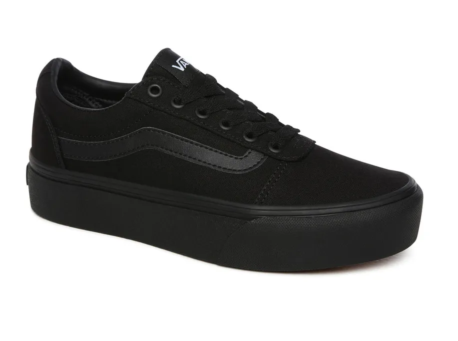 Vans scarpa sneakers con zeppa da donna in canvas Ward VN0A3TLC1861 nero