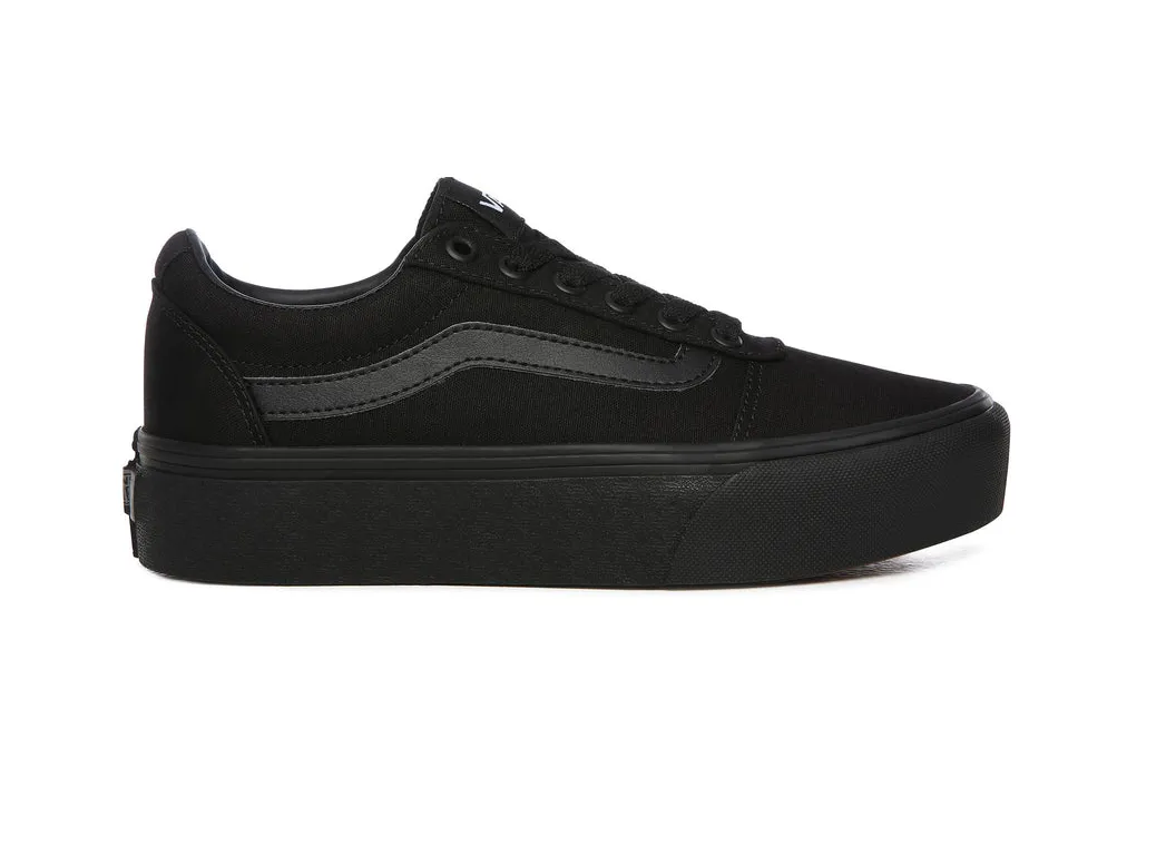 Vans scarpa sneakers con zeppa da donna in canvas Ward VN0A3TLC1861 nero