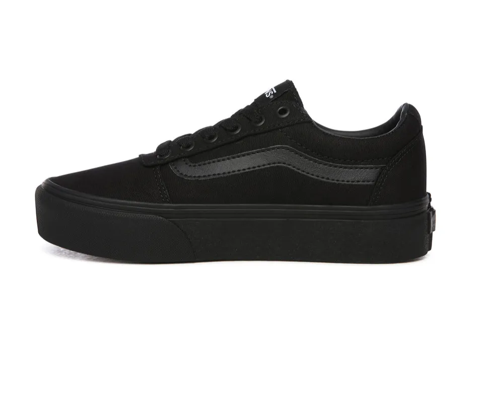 Vans scarpa sneakers con zeppa da donna in canvas Ward VN0A3TLC1861 nero