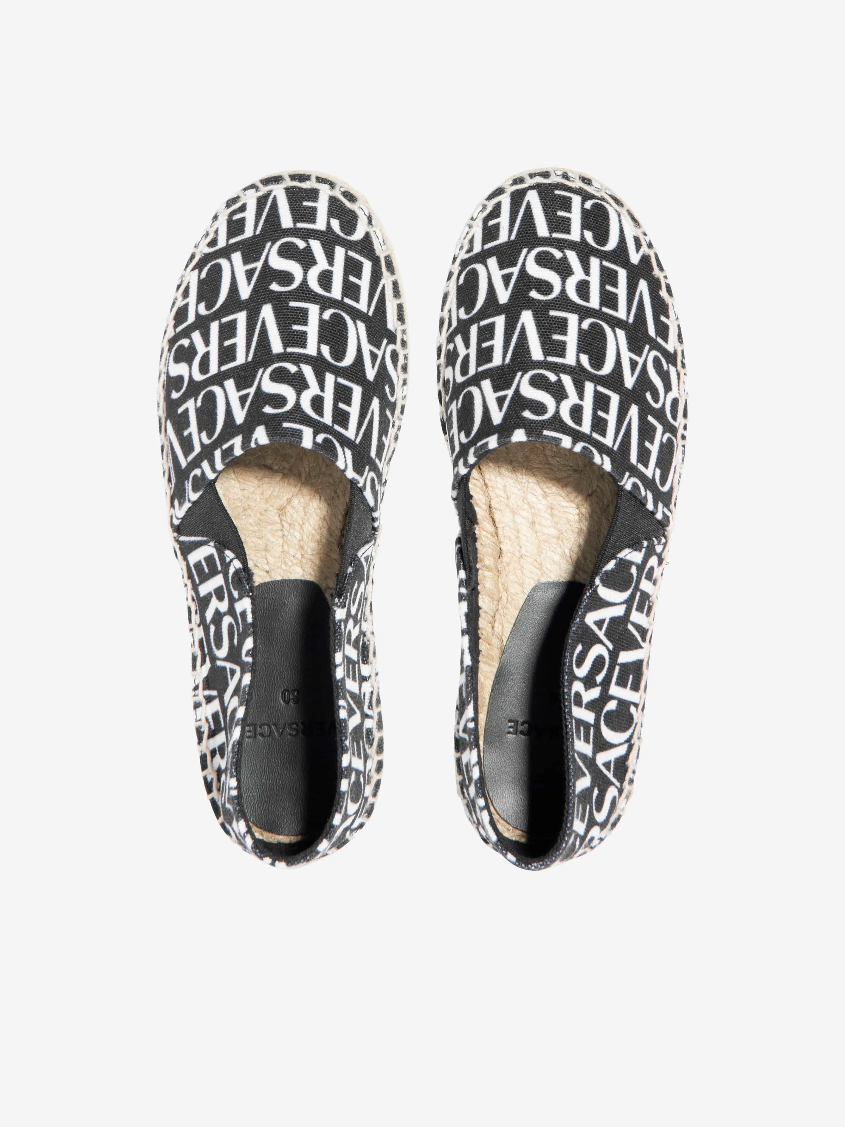 Versace Girls Logo Espadrilles in Black