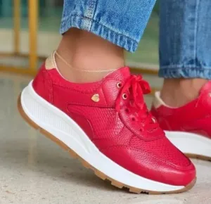 Vibrant Elegance Striking Red Sneakers for Women