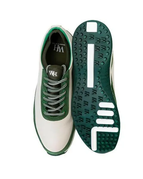 W&H Suede Green/White - Original Design Signature Golf Shoes for Men