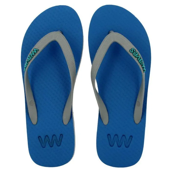 Waves Men's Flip Flop, Grey & Blue