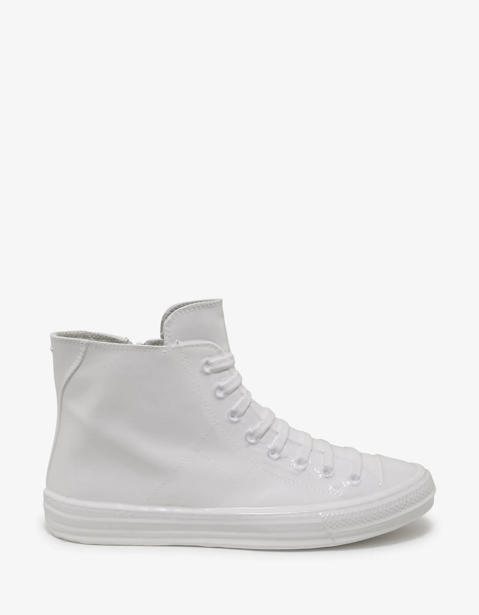 White Coated High Top Trainers