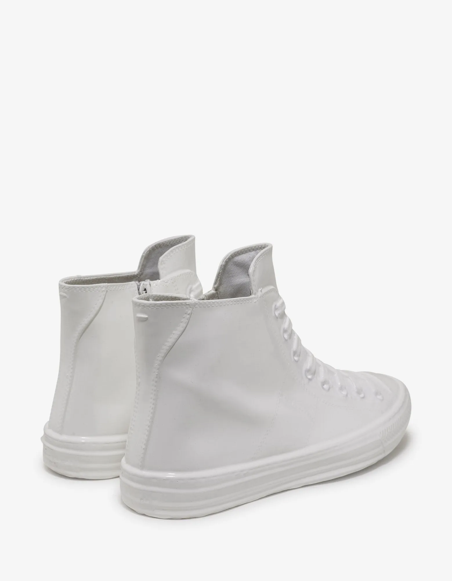 White Coated High Top Trainers