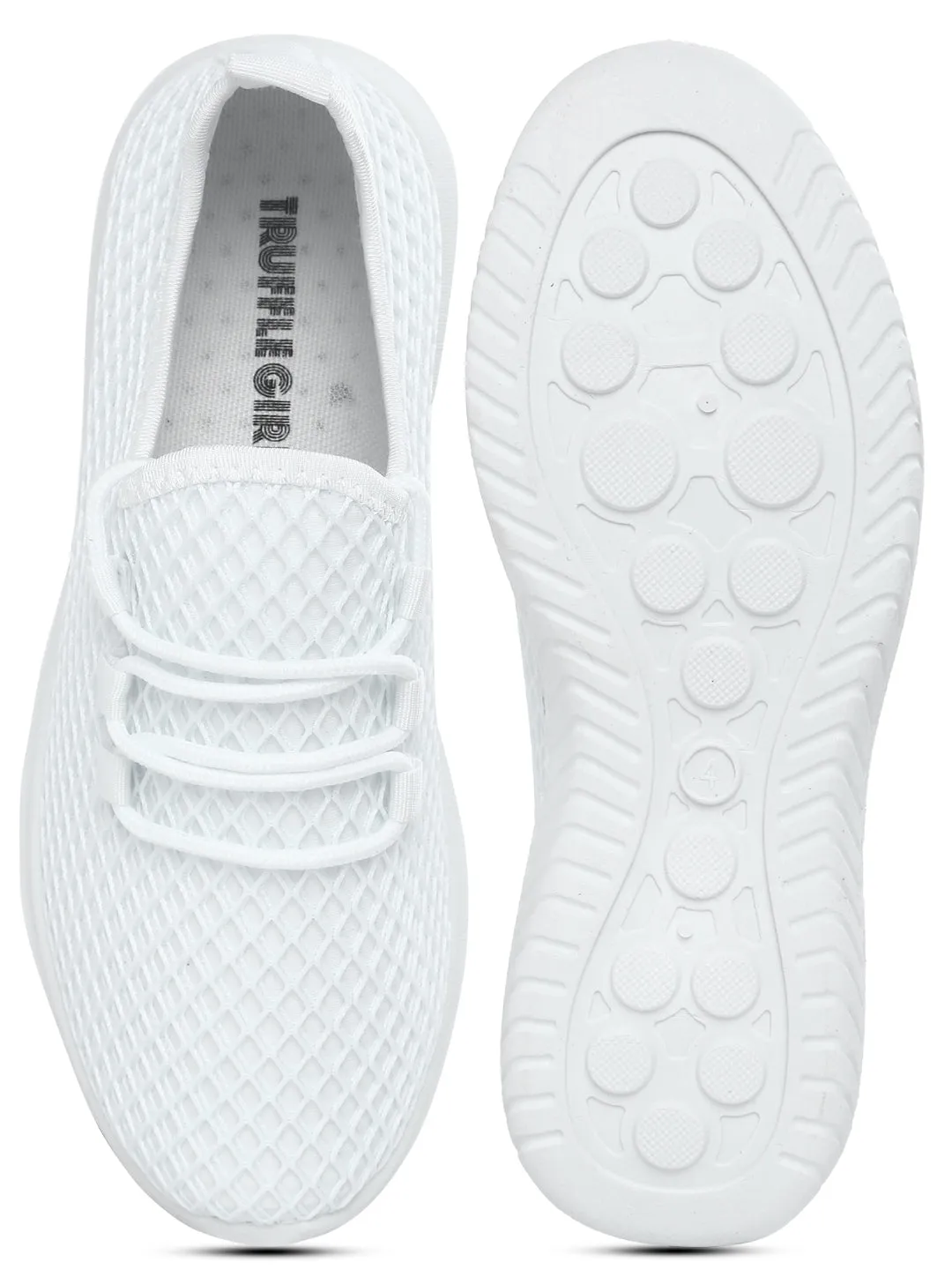 White Mesh Slip-On Sneakers