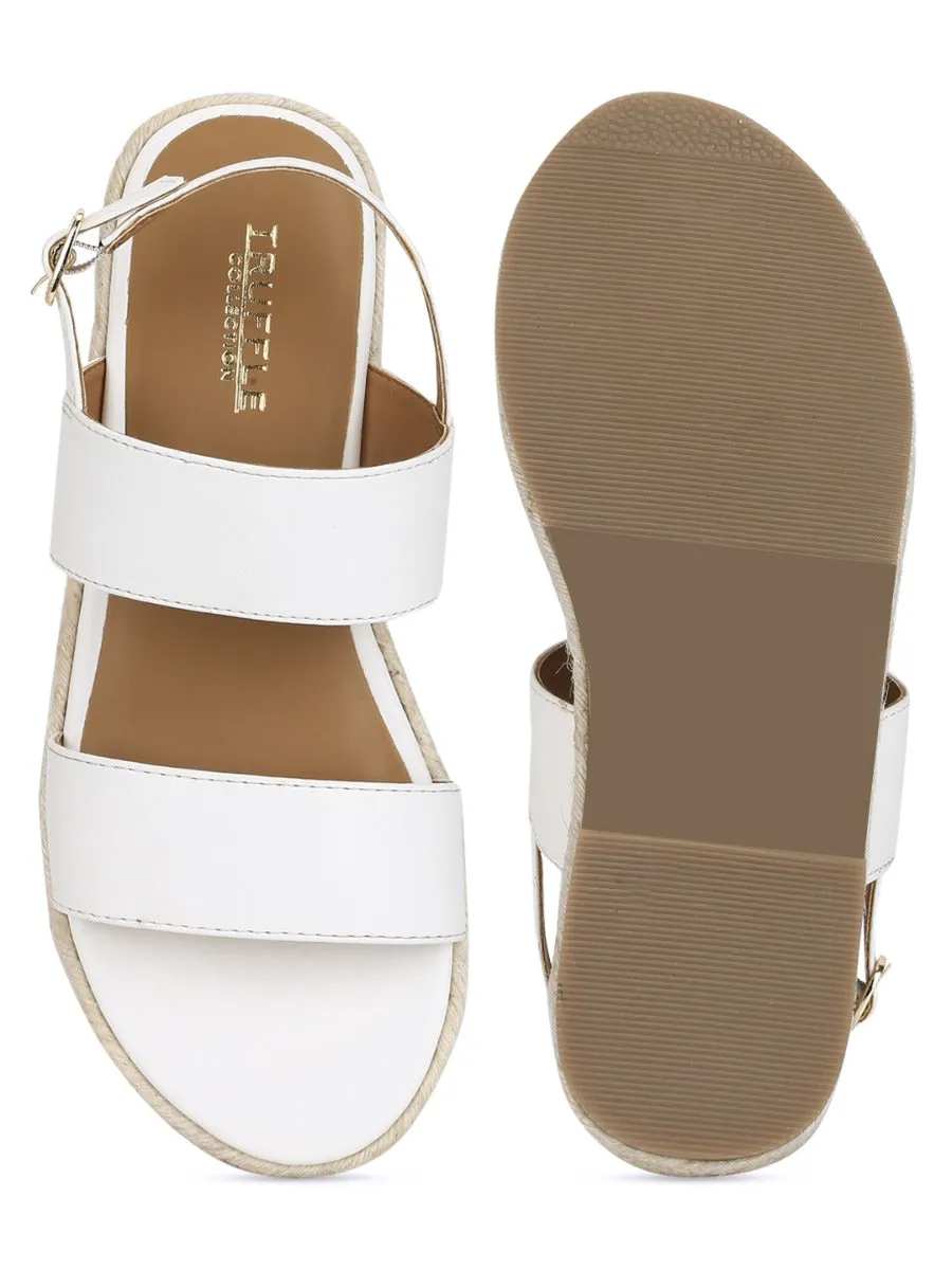 White PU Jute Espadrilles