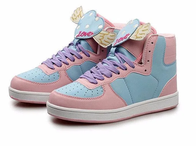 Winged Heart Hi Top Sneakers