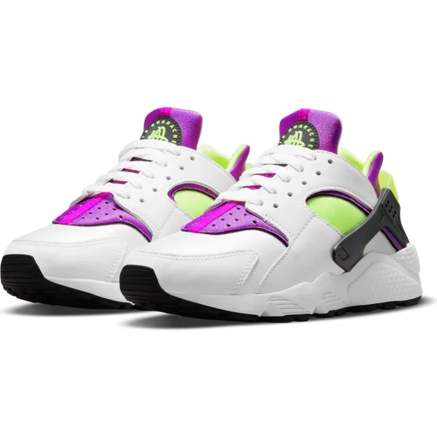 WMNS Nike Air Huarache-WHITE/NEON YELLOW-MAGENTA-BLACK