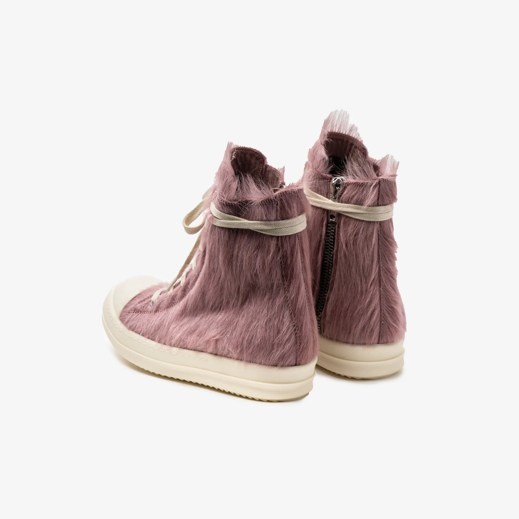 Womens Fur High-Top Sneakers