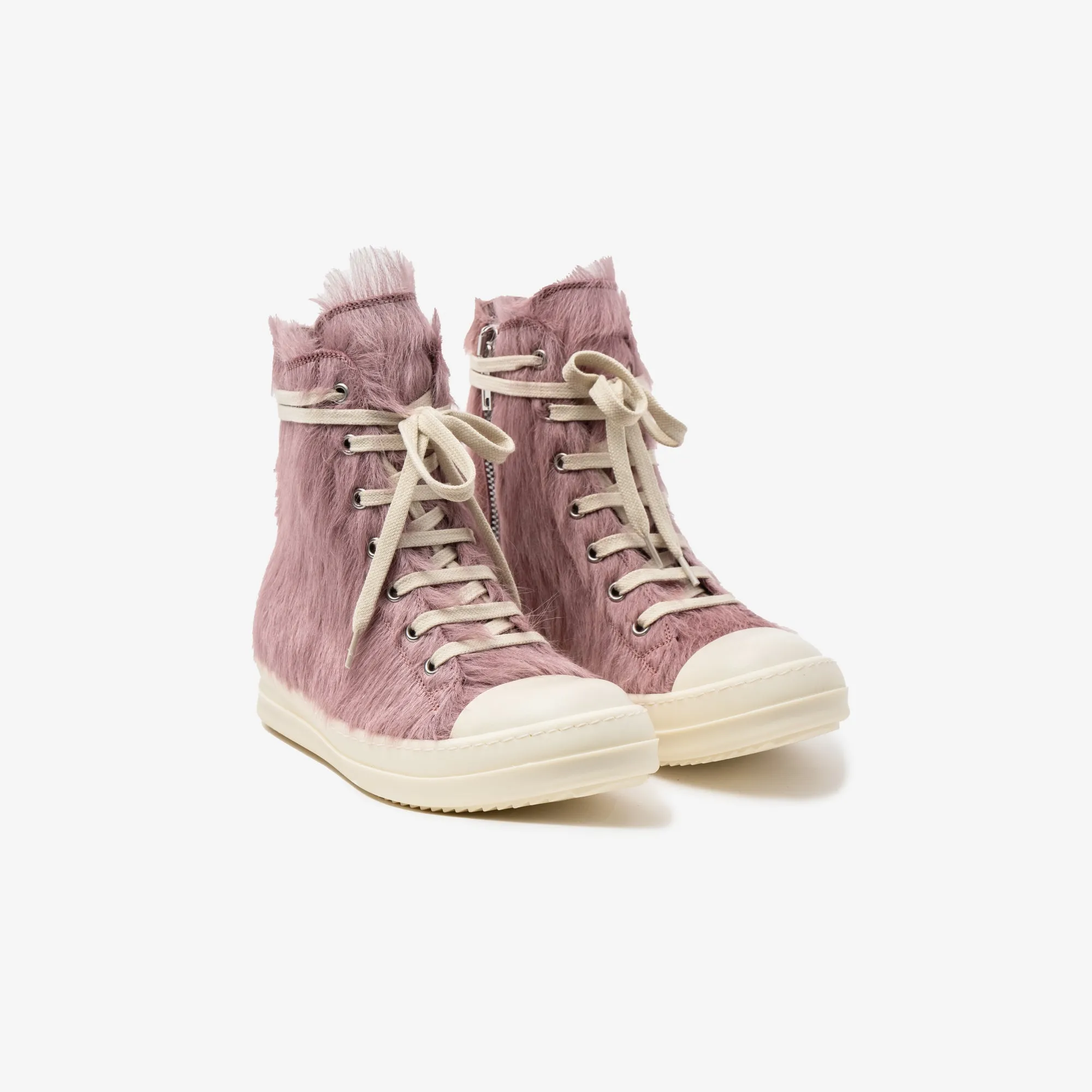 Womens Fur High-Top Sneakers