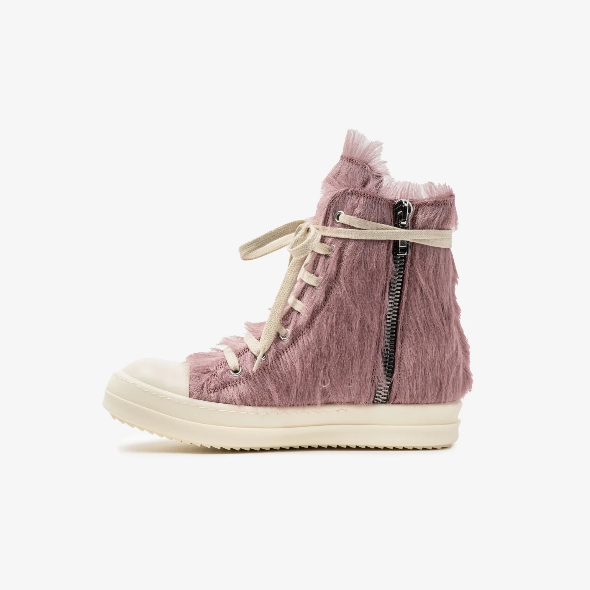 Womens Fur High-Top Sneakers