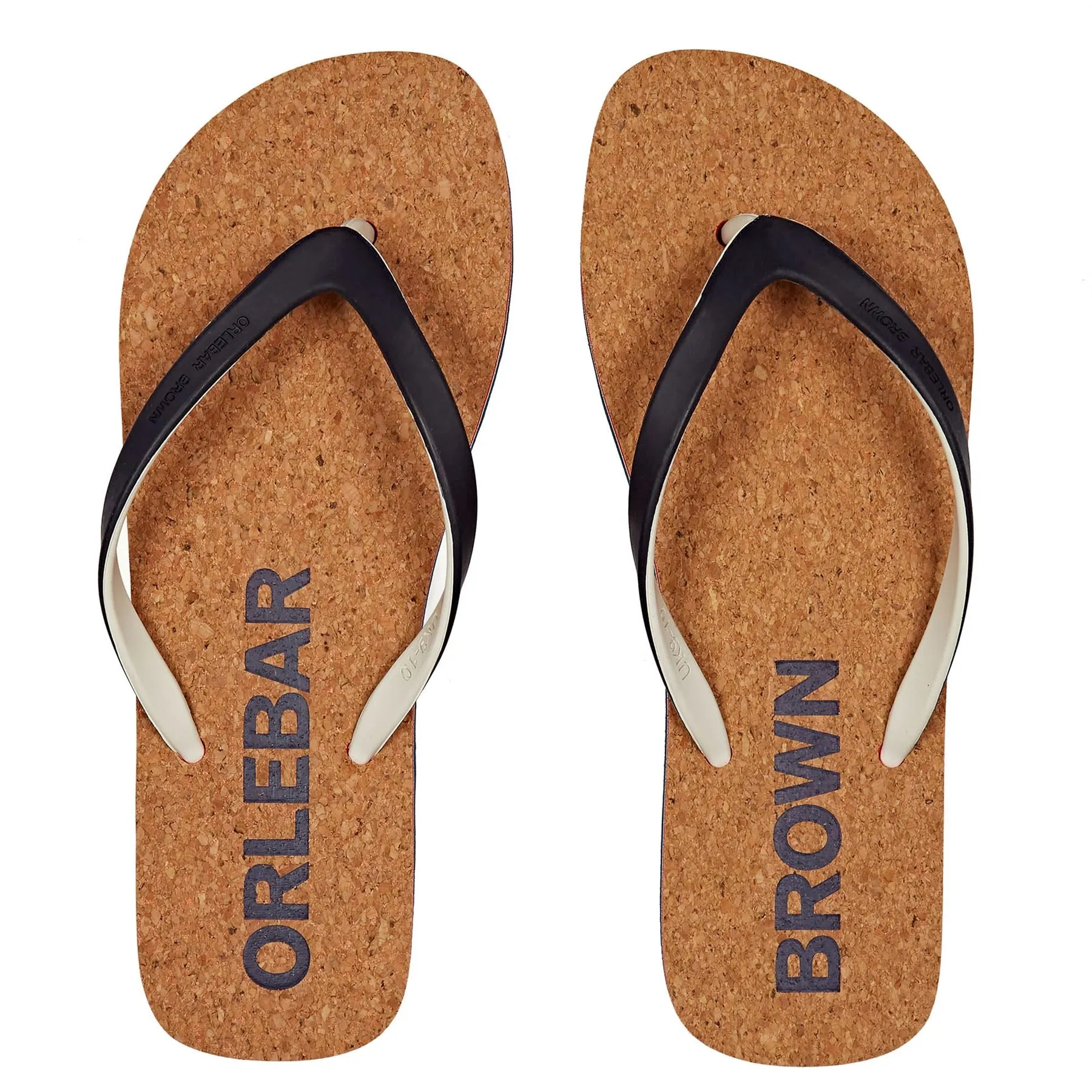 Womens Haston Stripe O.B Stripe Cork Flip Flops Navy/White Sand - AW23