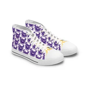 Women's High Top Sneakers - Purple & Gold Helmets