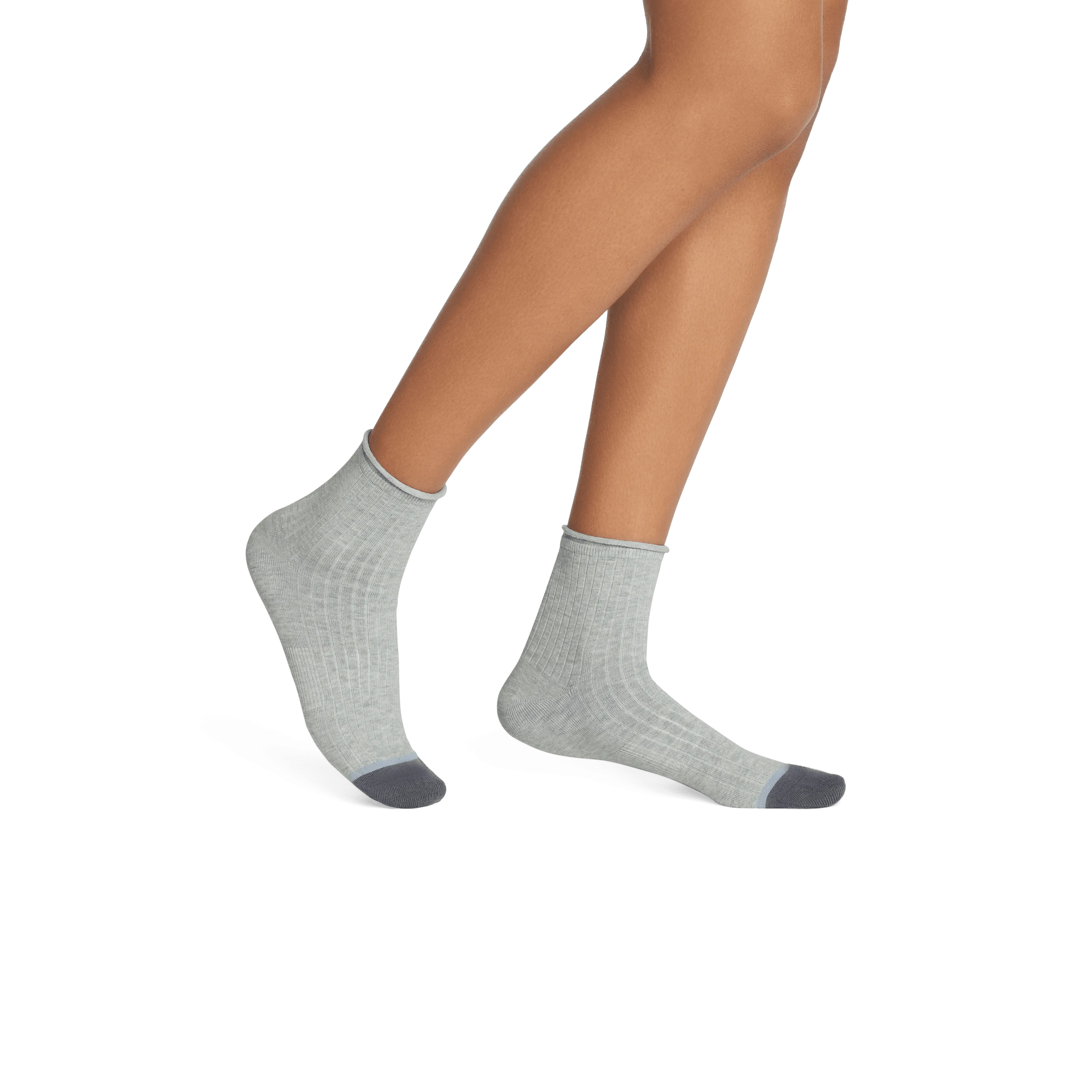 Women’s Roll-Top Ribbed Quarter Socks