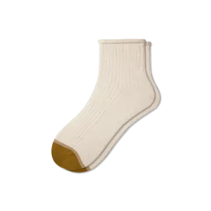 Women’s Roll-Top Ribbed Quarter Socks