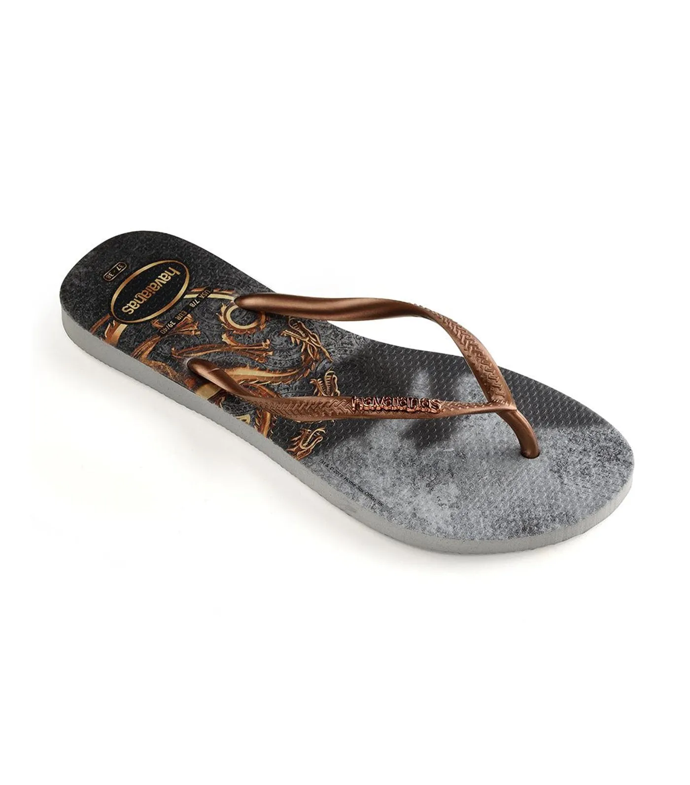 Women's Slim Game of Thrones Flip Flops - Ice Gray and Copper