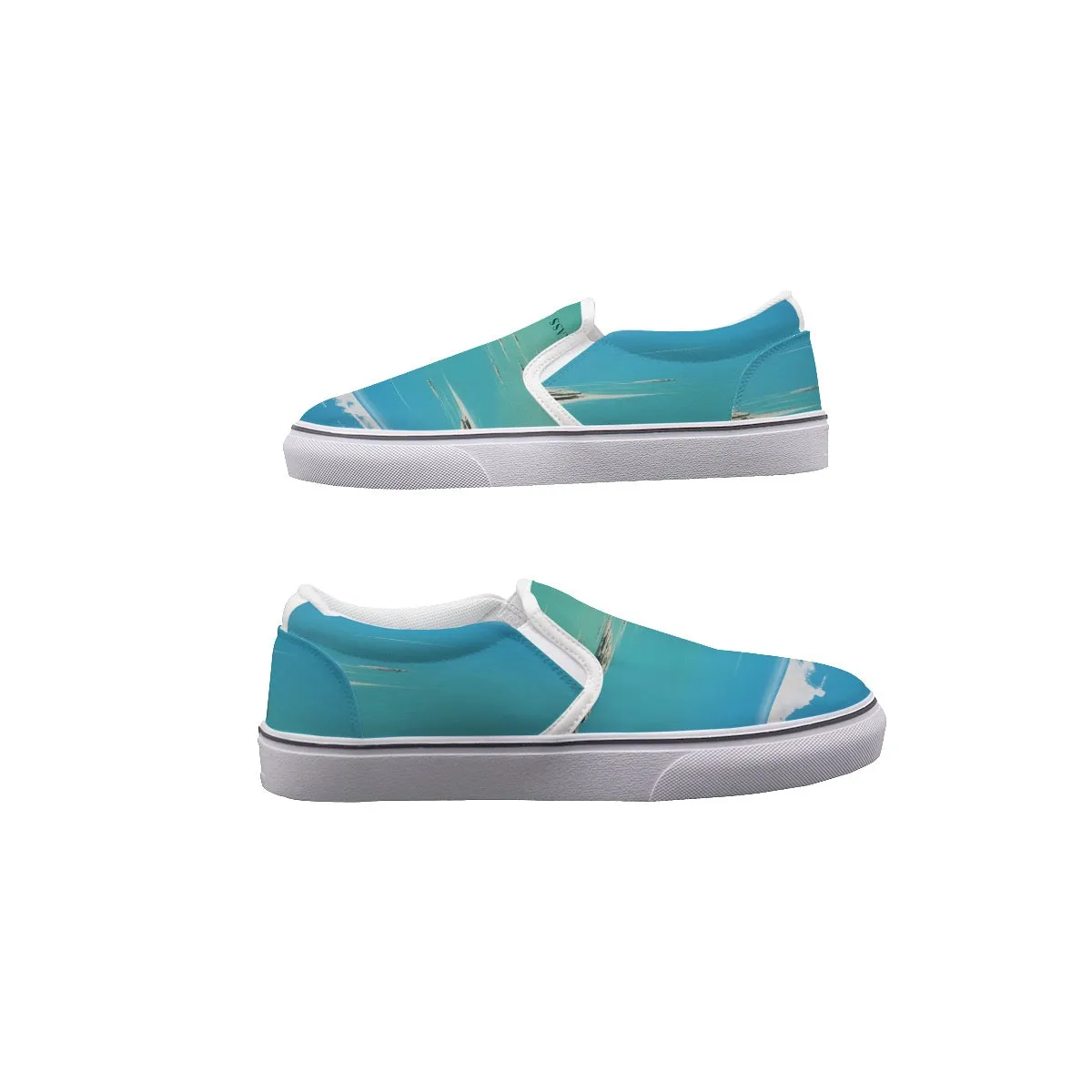 Women's Slip On Sneakers217 blue abstract, print